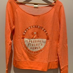 Off the shoulder Orangetheory sweatshirt, size M.